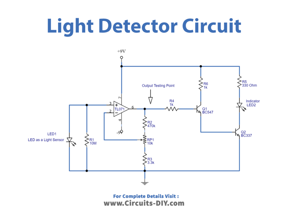 LED-as-a-light-sensor-device -circuit-diagram-schematic