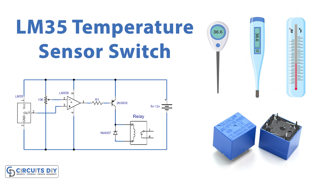 LM35 Temperature Sensor Switch with IC LM358