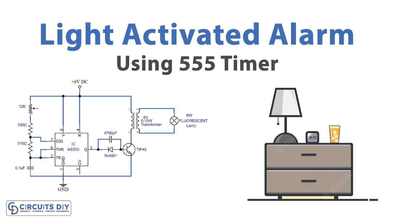 Light Activated Alarm Using 555 Timer