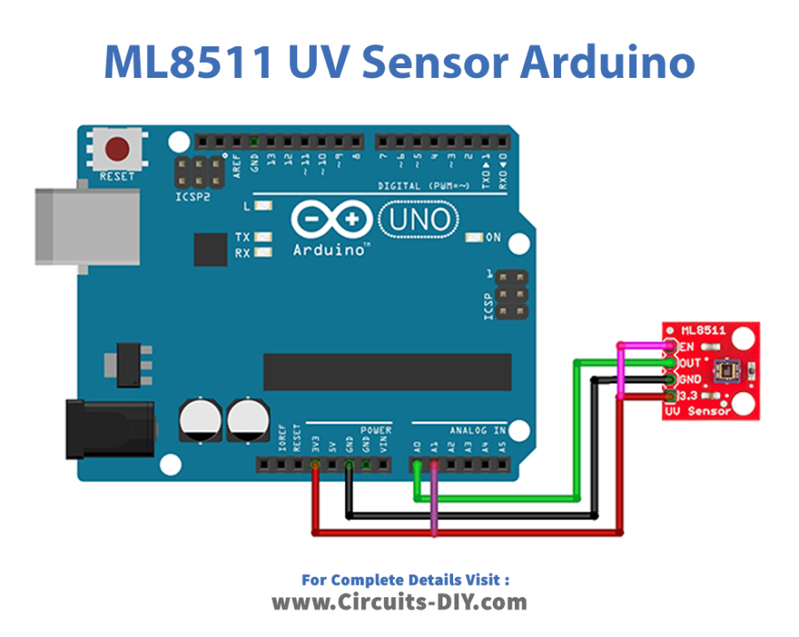ML8511 UV Sensor Arduino Circuit