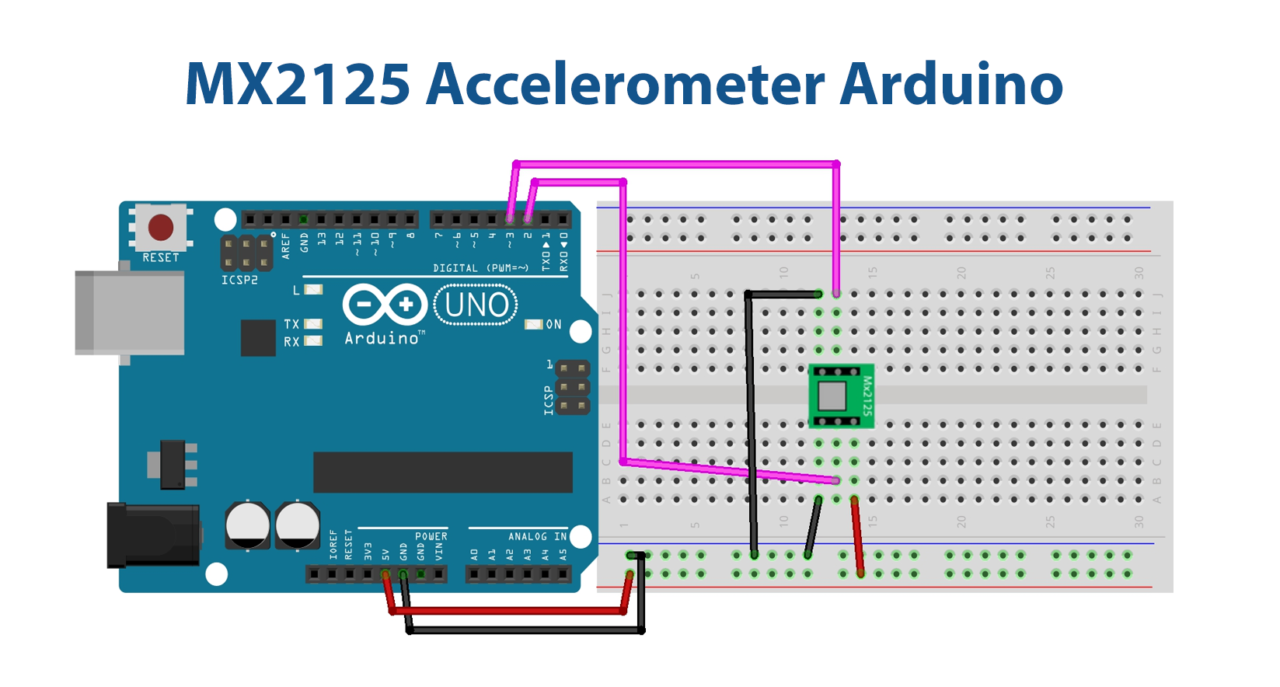 Memsic MX2125 Accelerometer with Arduino Circuit