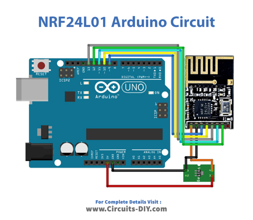 NRF24L01 Transceiver Arduino Circuit