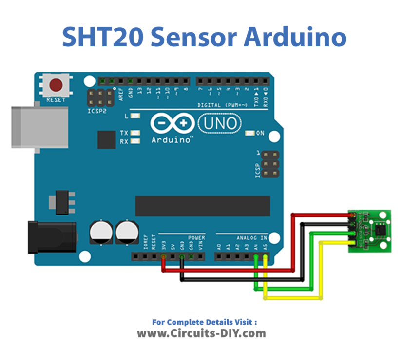 SHT20 Temperature and Humidity Sensor Arduino Circuit