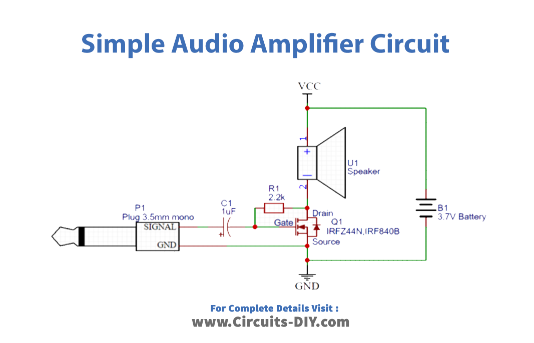 Simple-Basic-audio-Amplifier-Circuit