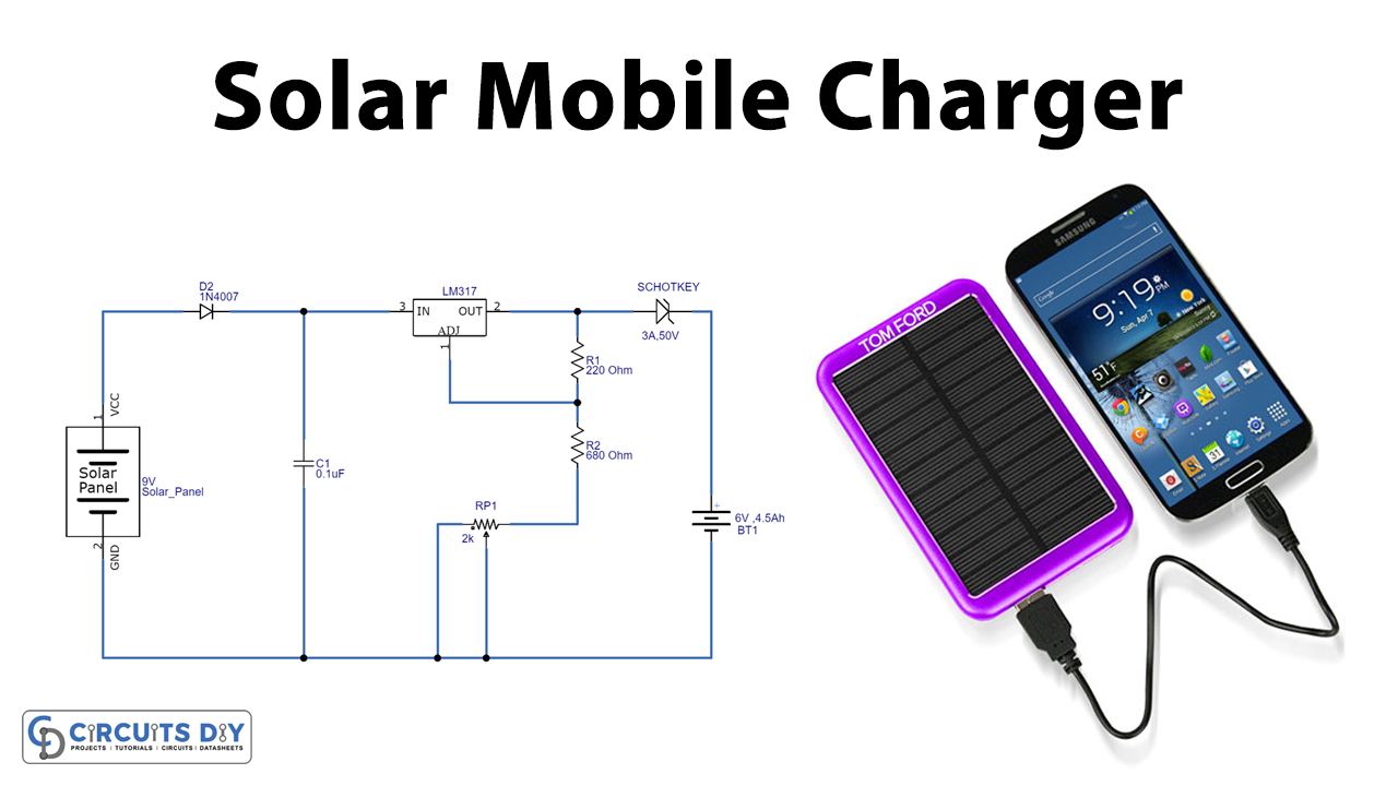 Solar Power Mobile Charger Circuit