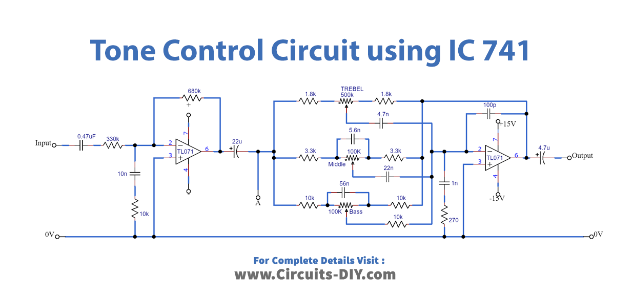 Tone Control Circuit using IC 741_Diagram-Schematic