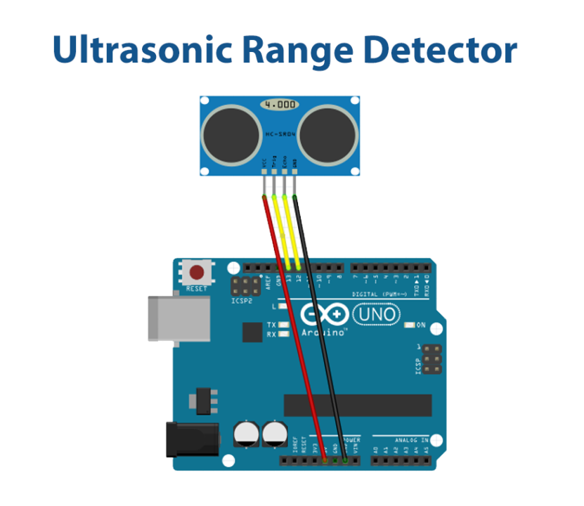 Ultrasonic Range Detector Arduino Circuit Schematic