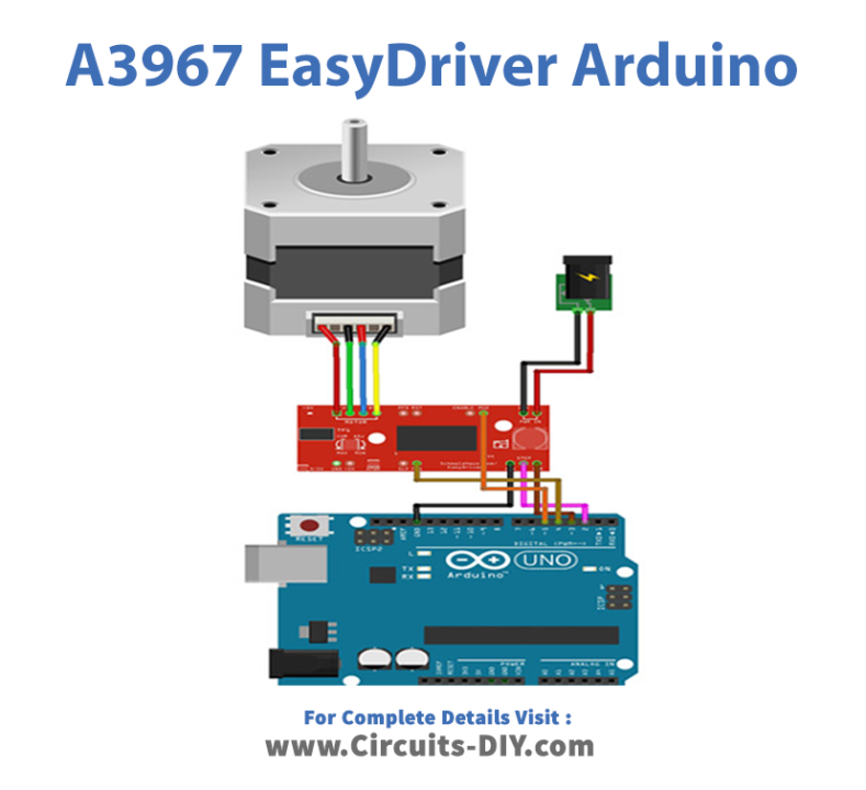 A3967 Stepper Motor Driver Arduino Circuit