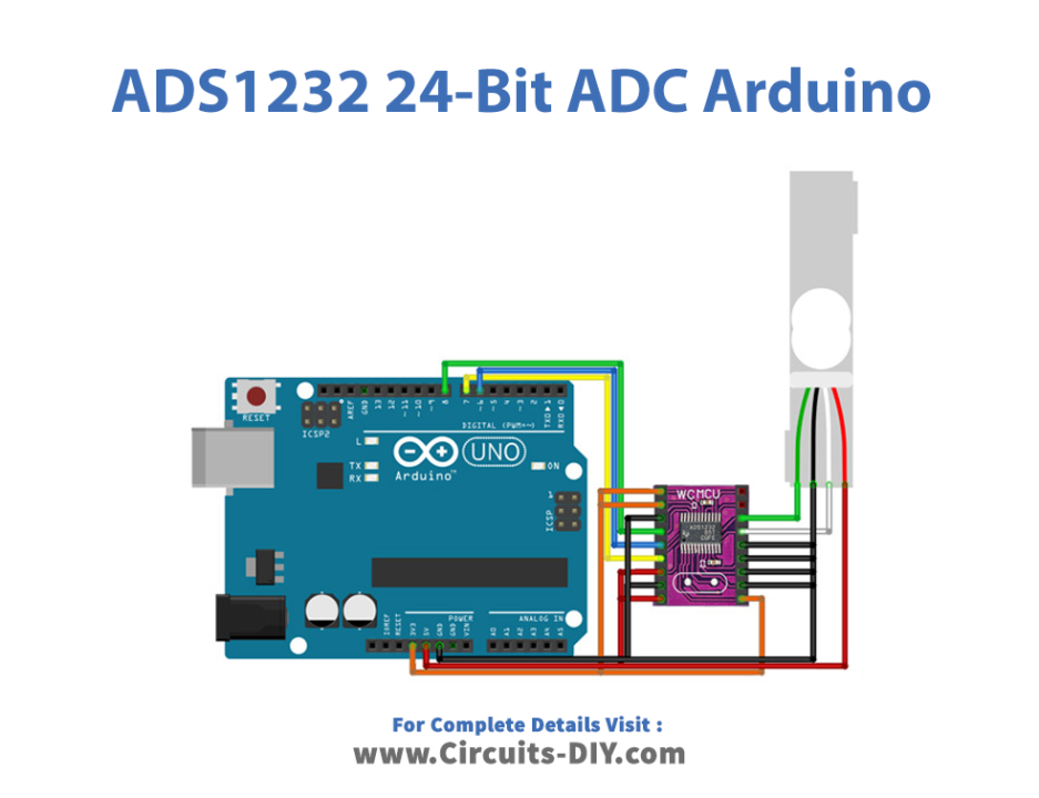 ADS1232 High Precision 24-Bit ADC Arduino Circuit