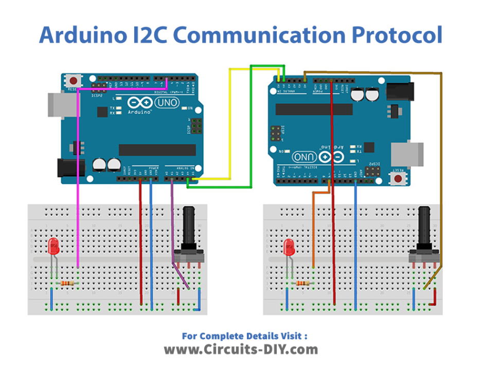 Arduino I2C Communication Protocol Circuit
