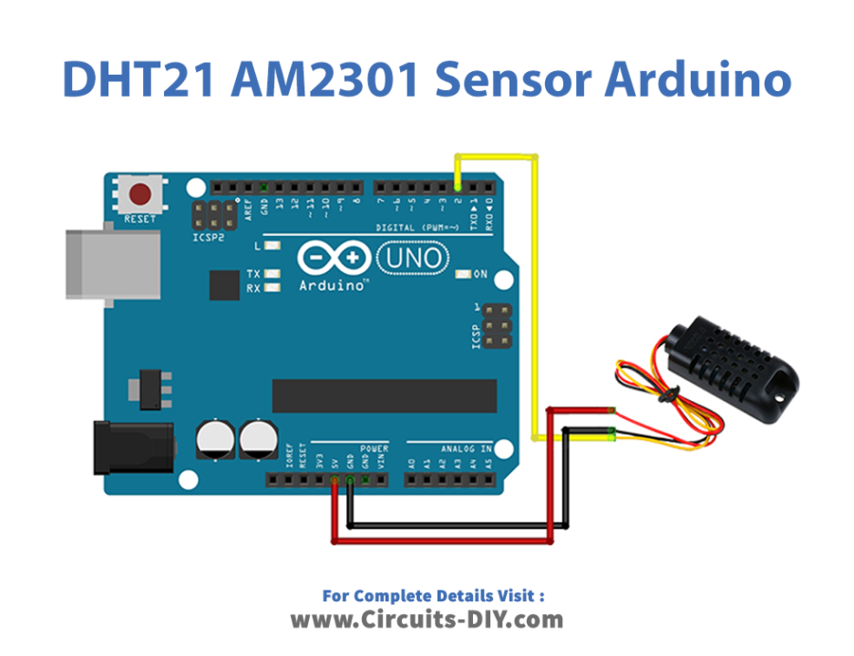 DHT21 AM2301 Temperature Humidity Sensor with Arduino