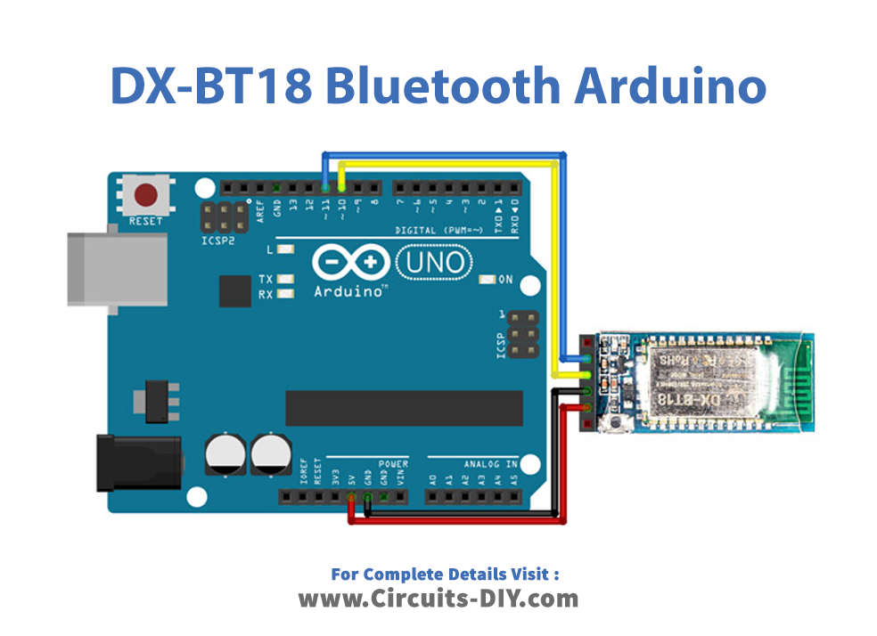 DX-BT18 Dual-Mode Bluetooth Arduino Circuit