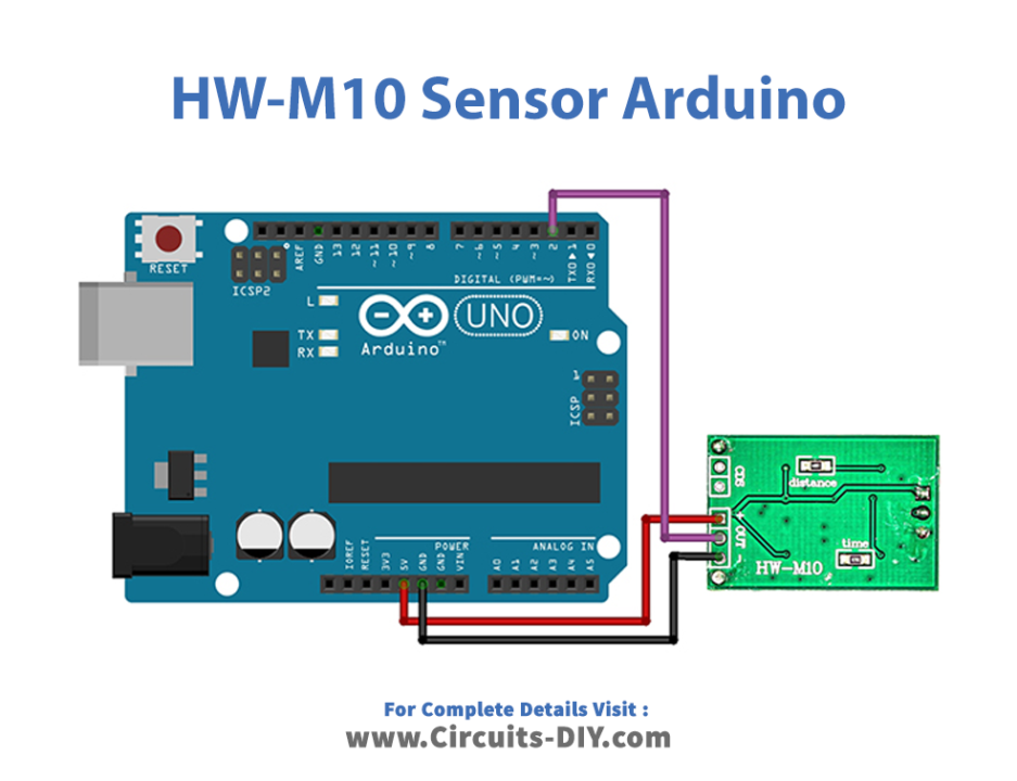 HW-M10 Microwave Radar Motion Sensor Arduino Circuit