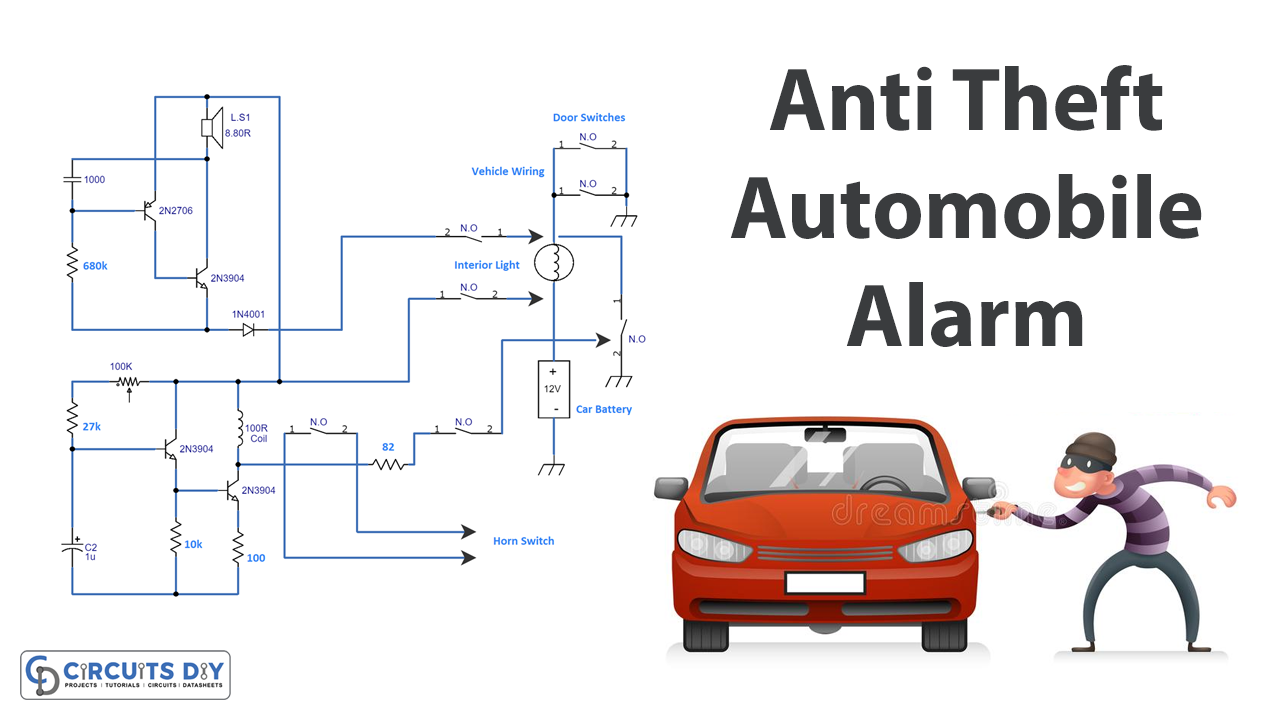 Anti Theft Automobile Alarm Circuit