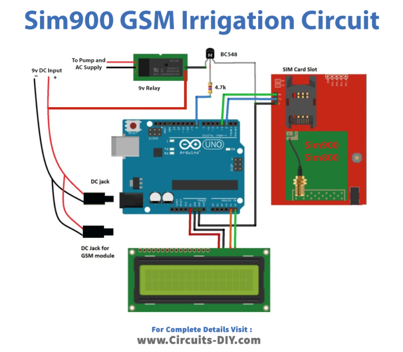Sim900 GSM Irrigation Circuit