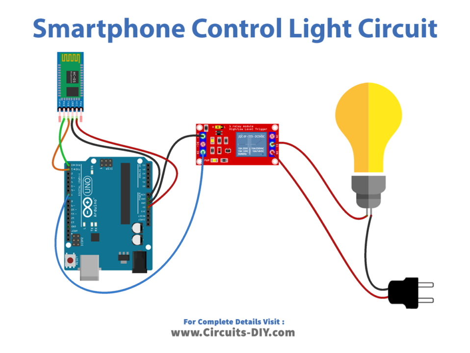 Smartphone Control Light Arduino Circuit