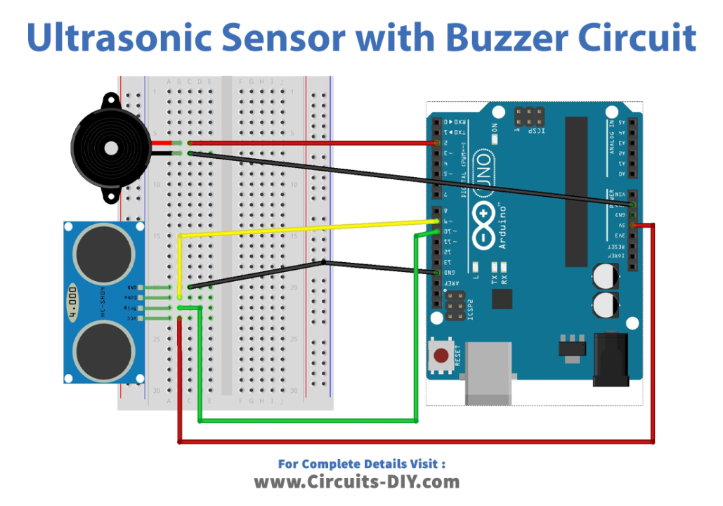 Ultrasonic Sensor with Buzzer Circuit