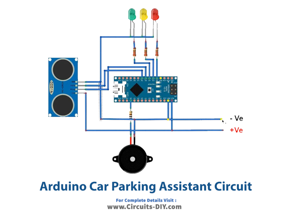 Arduino Car Parking Assistant Circuit Diagram