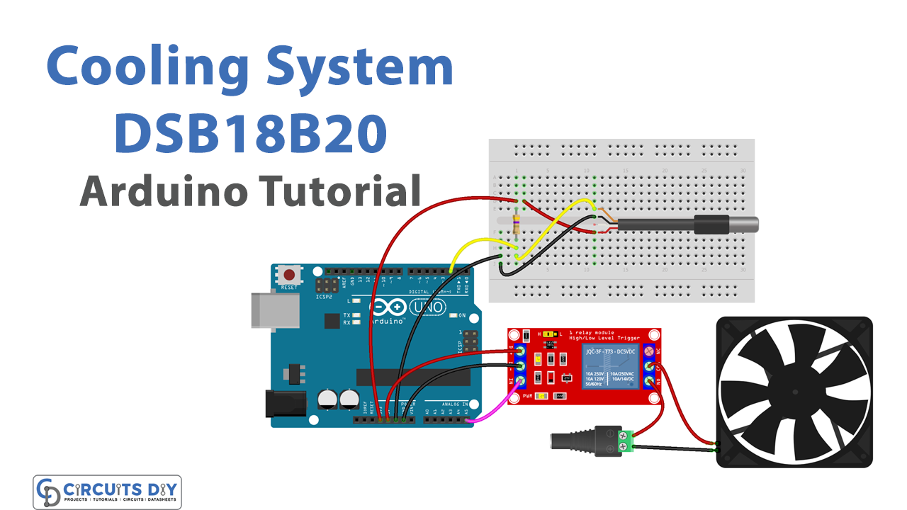 Arduino - Cooling System using DS18B20 Temperature Sensor