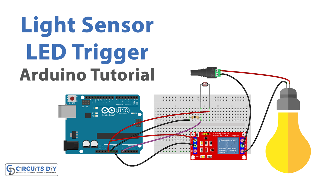 Light Sensor Triggers Relay - Arduino Tutorial