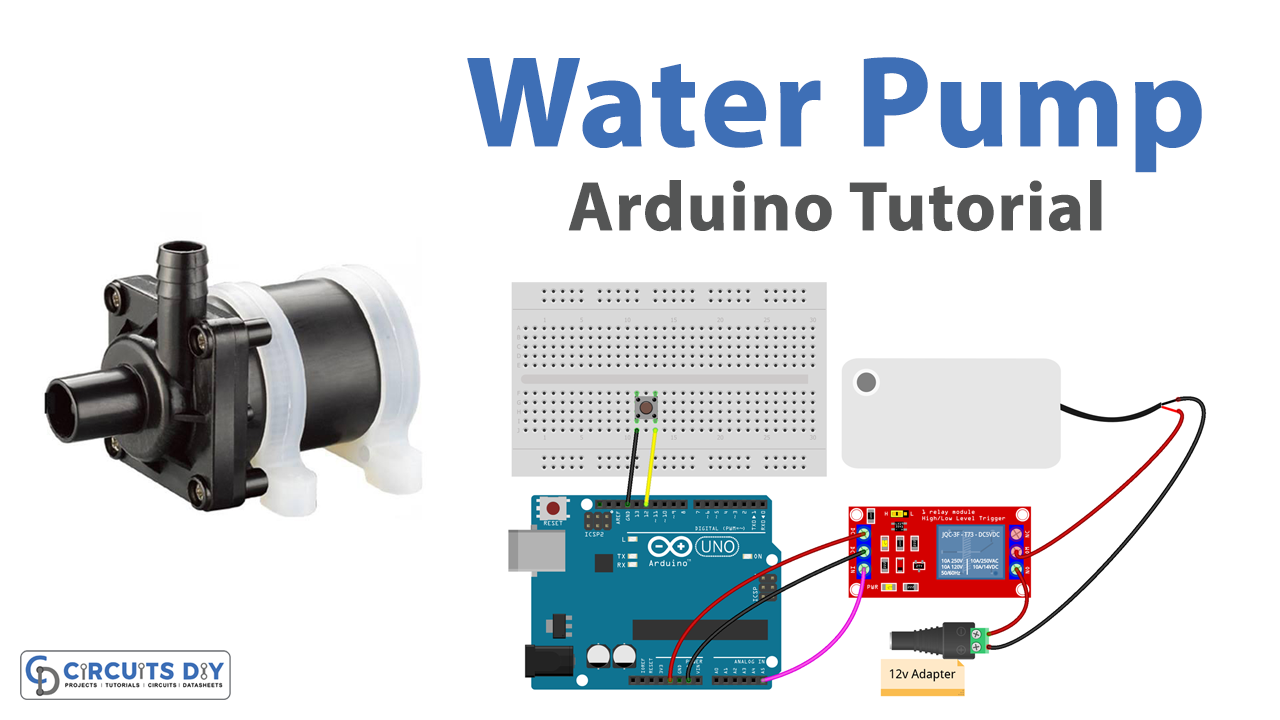 Wiring diagram to power and operate the pump using an Arduino Uno R3.