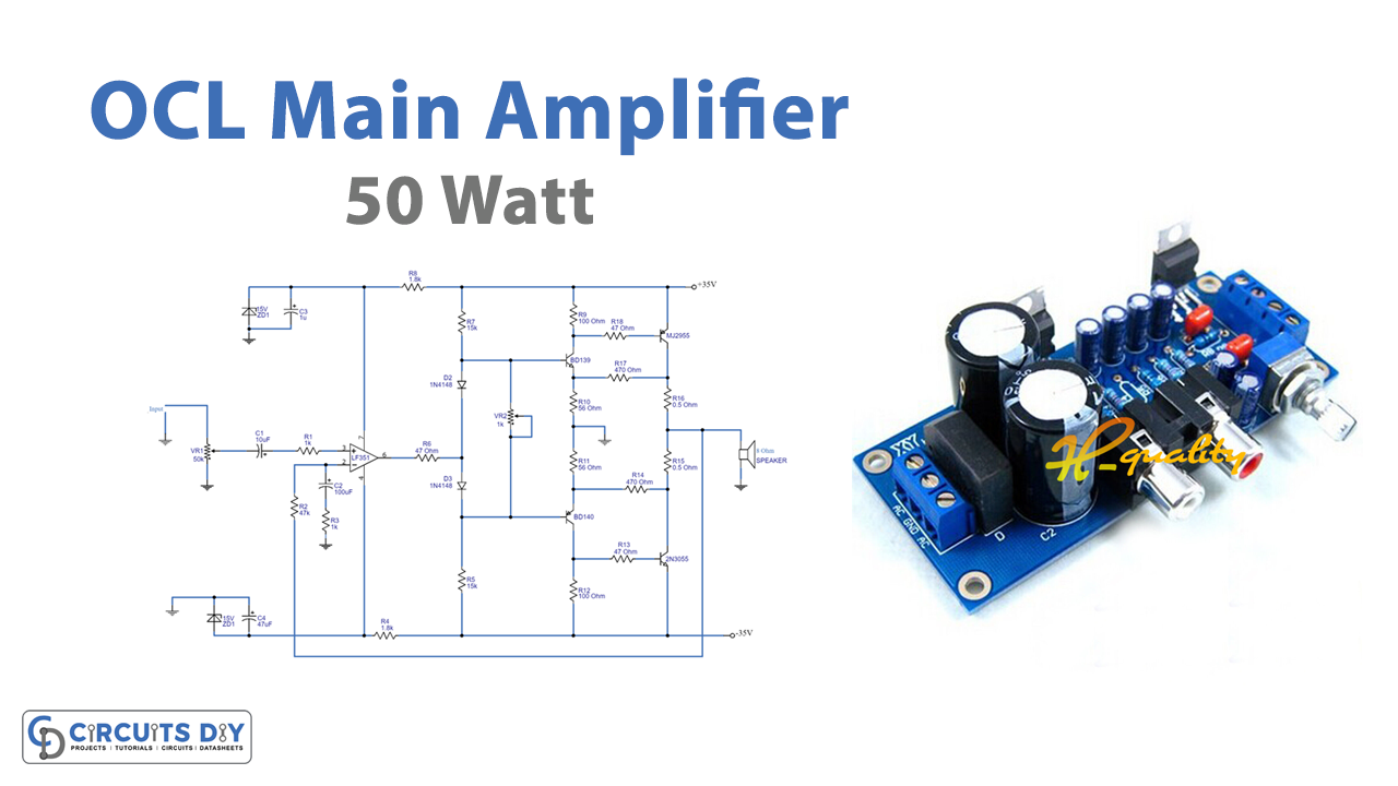 50W OCL Main Amplifier Circuit using LF351
