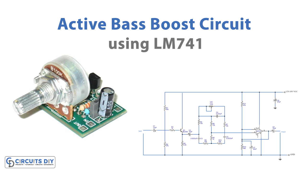 Active Bass Boost Circuit using LM741