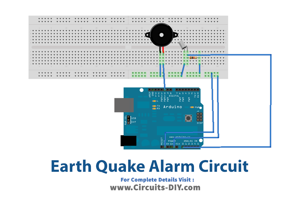 Earth Quake Alarm Circuit Arduino