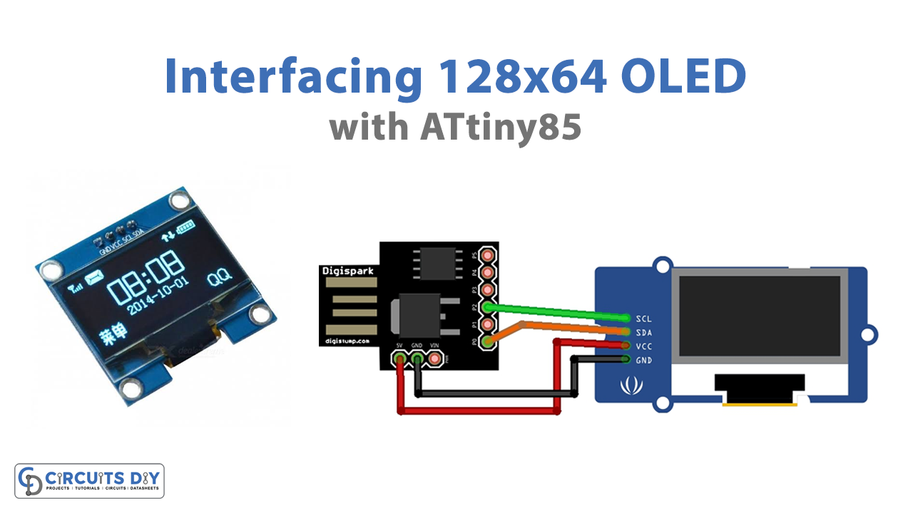 Interfacing 128×64 OLED with ATtiny85