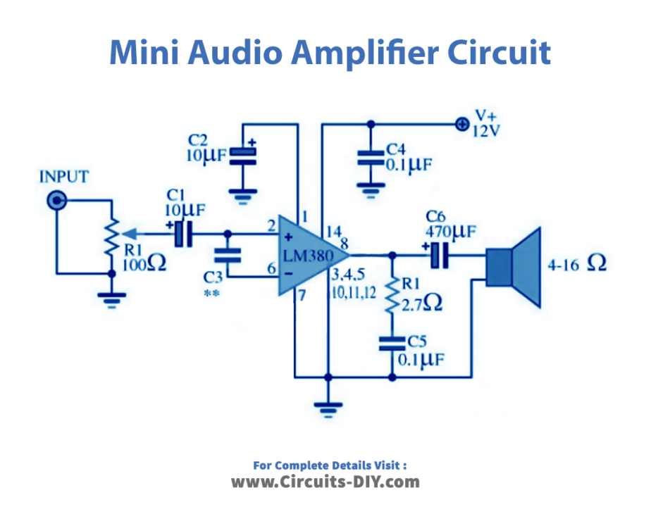 LM380 Audio Power Amplifier Circuits