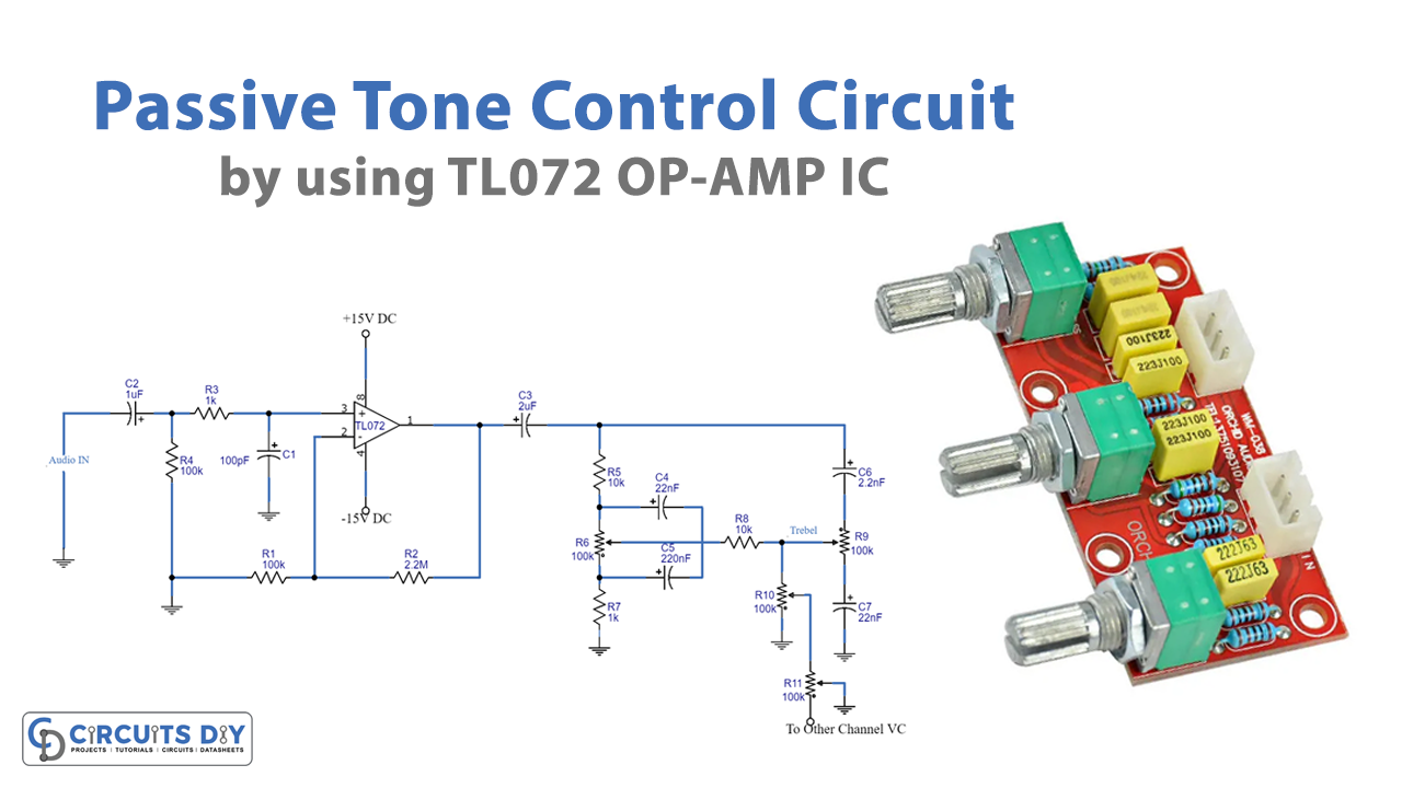 Passive Tone Control Circuit using tl072