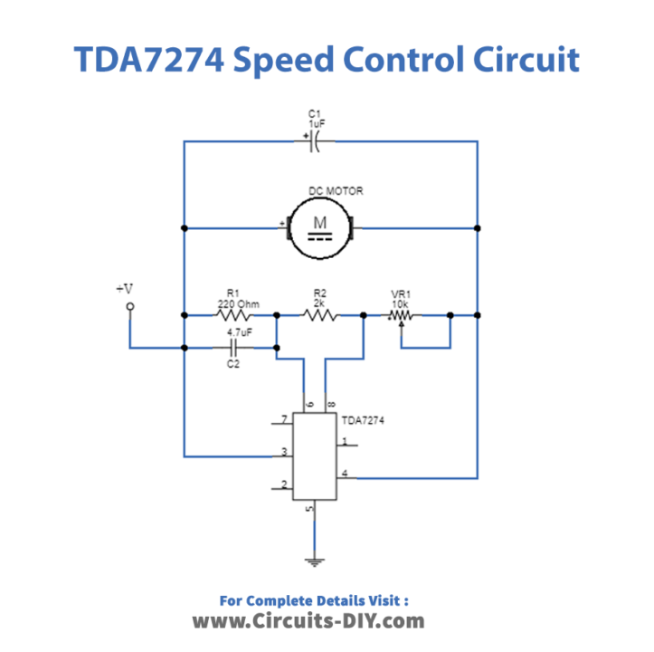 TDA7274 DC Motor Speed Control Circuit