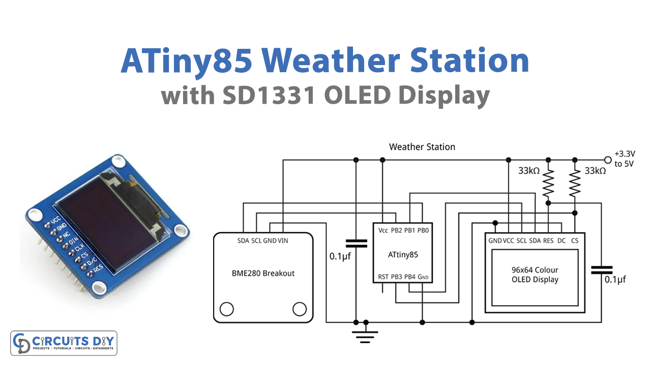 ATtiny85 Weather Station with SD1331 OLED