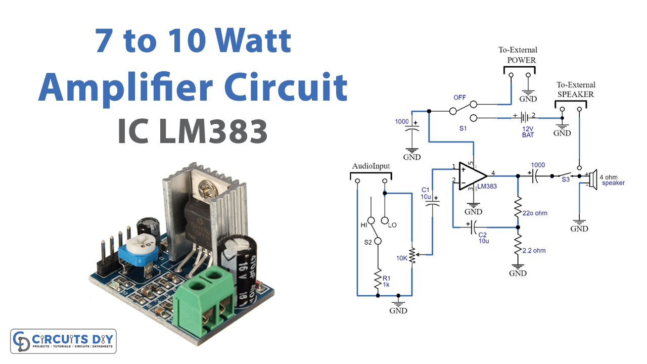 7-watt To 10-watt Amplifier Circuit using IC LM383