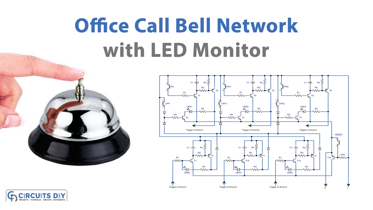 Office Call Bell Network Circuit with LED Monitor
