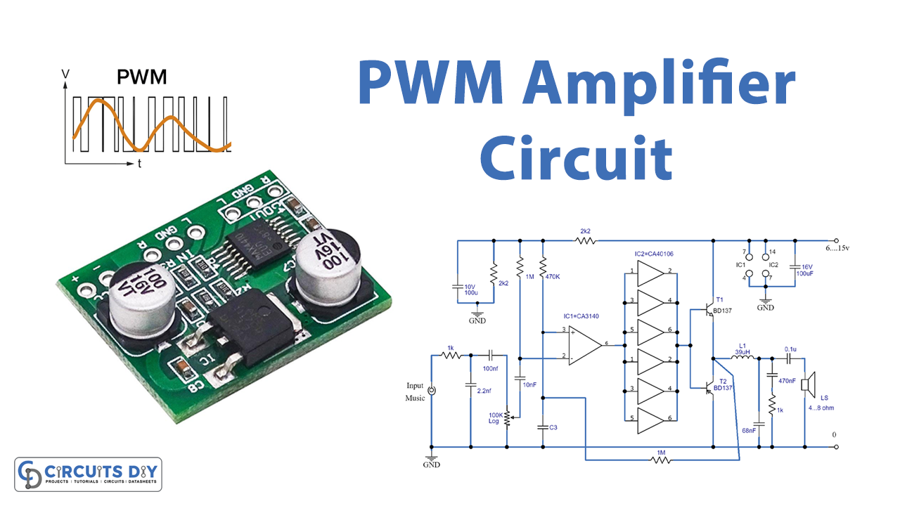 PWM Amplifier Circuit CA3130 CD40106
