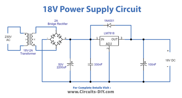 18V Power Supply Using LM7818 IC