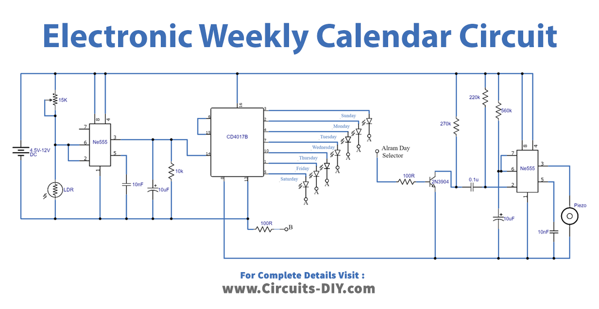 Electronic-Weekly-Calendar-Circuit