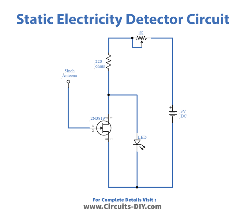 Static Electricity Detector using 2N3819 MOSFET