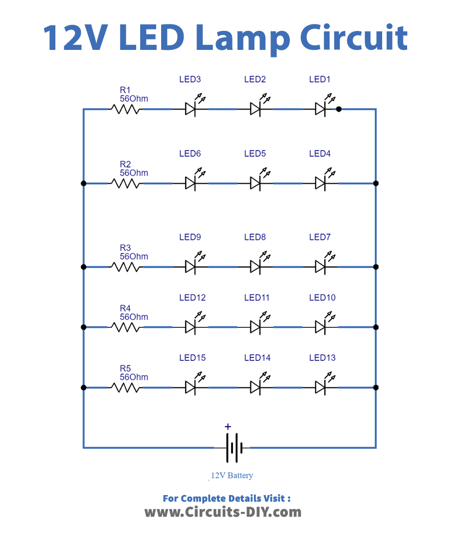 12V LED Lamp Circuit - Simple Project