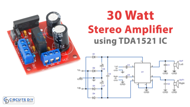 30 Watt Stereo Amplifier Circuit Using IC TDA1521