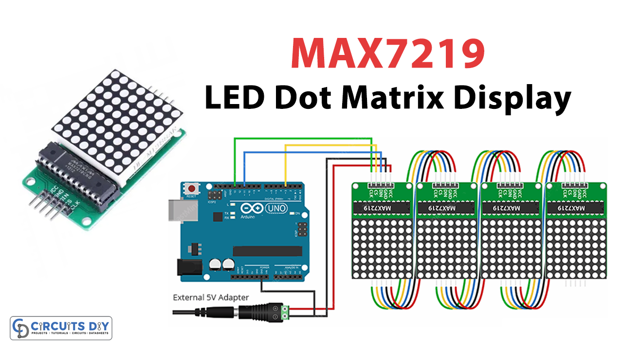 Interfacing MAX7219 LED Dot Matrix Display with Arduino UNO