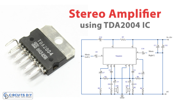 Simple Stereo Amplifier Circuit using IC TDA2004