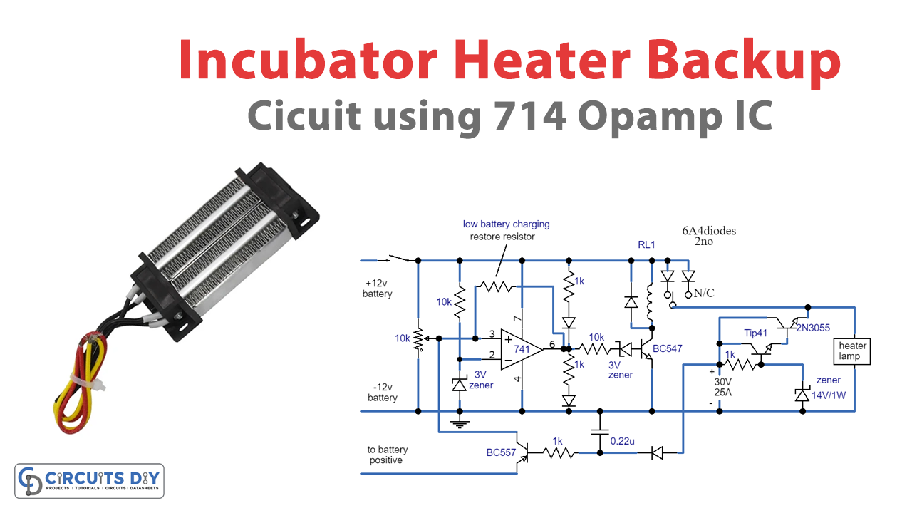 Incubator Heater Backup Circuit with Charger