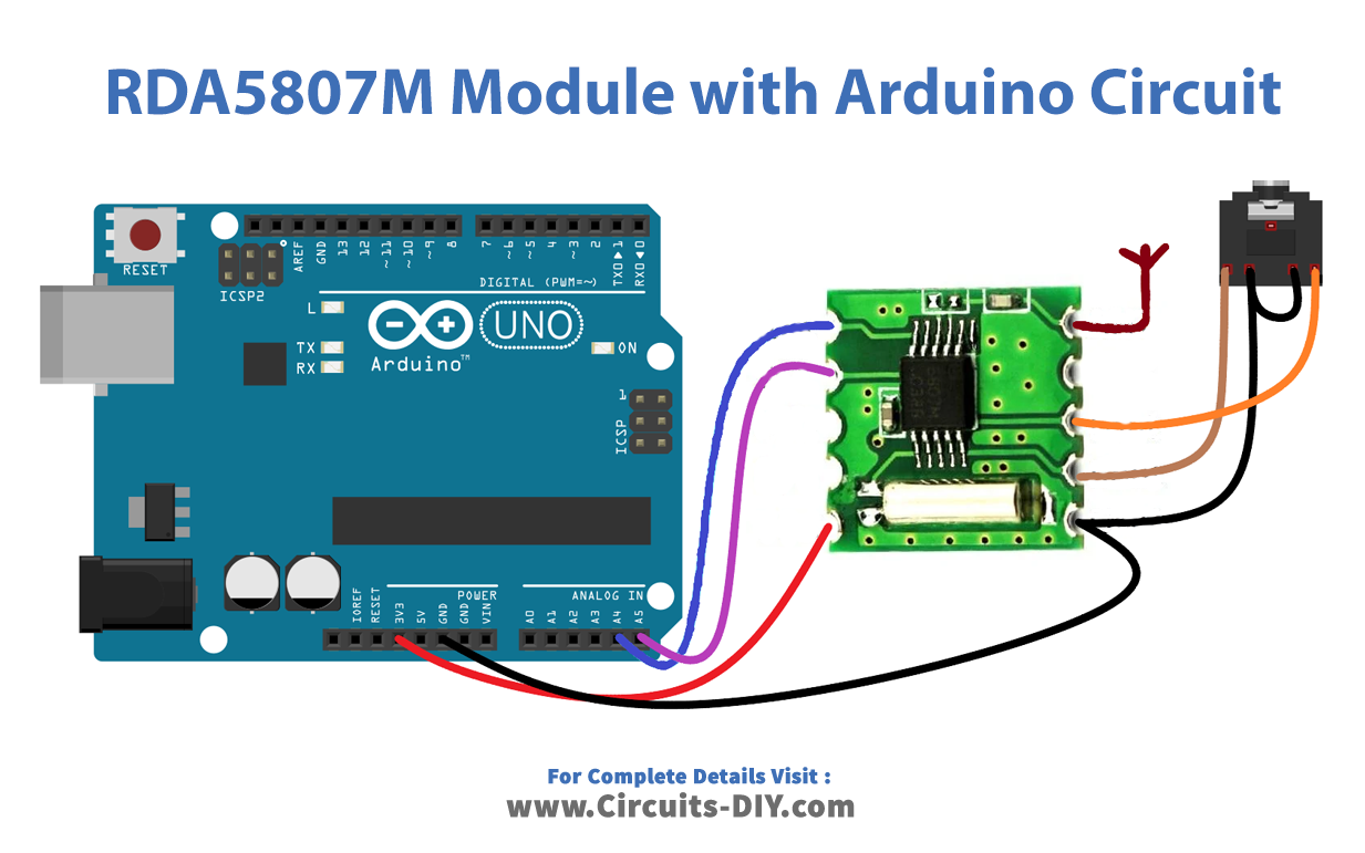 RDA5807M Module with Arduino Circuit