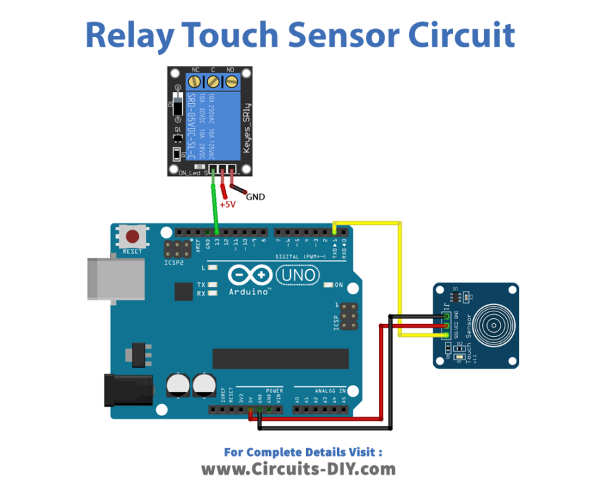 Relay Capacitive Touch Sensor Circuit