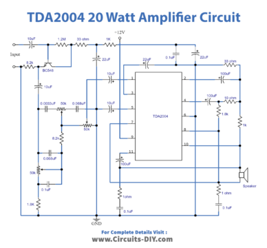 20 Watt Amplifier Circuit using TD2004