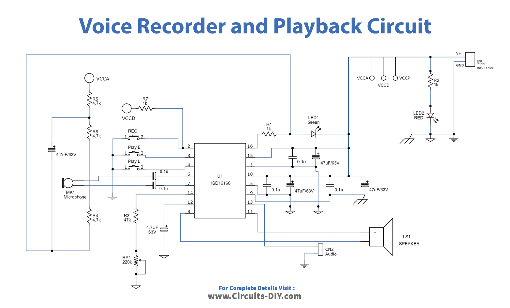 Simple Voice Recorder and Playback Circuit