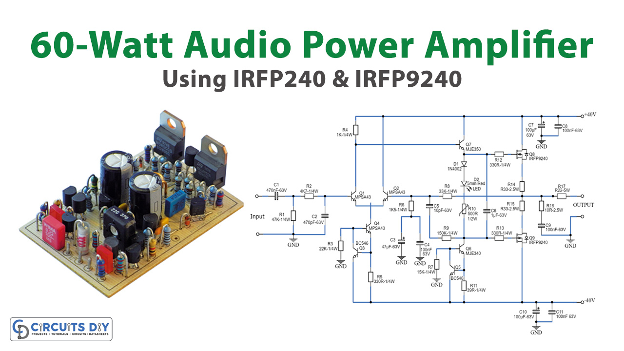 60-Watt Audio Power Amplifier Circuit using