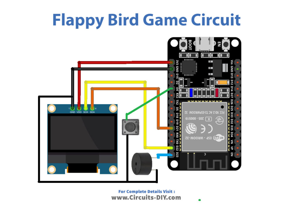 Flappy Bird Game ESP32 Circuit